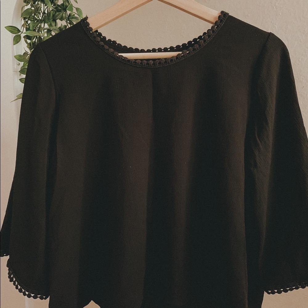 tj maxx black detailed top